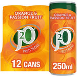 J2O Orange & Passionfruit , x11 cans only, broken packaging , best before 06/25