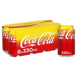 Coca-Cola Lemon 8x330ml , x6 ONLY , no packaging , some cans are dented . Best before 06/25