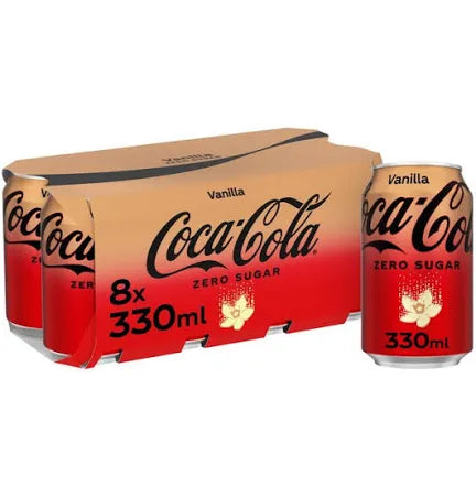 Coca-Cola Zero Sugar Vanilla 8 x 330ml , best before 12/24