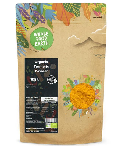 Wholefood Earth - Organic Turmeric Powder 1kg best before 01/26, dirty packaging