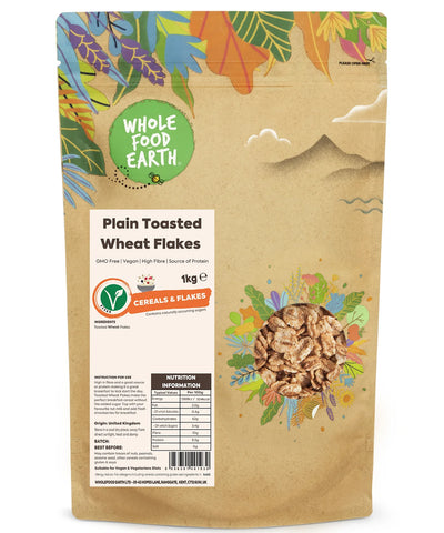 Whole food earth PLAIN TOASTED WHEAT FLAKES 1kg , best before 11/24