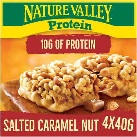 Nature Valley Protein Salted Caramel Nut Cereal Bars 4x40g , best before 03/25