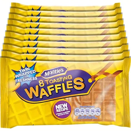 McVitie's Toasting Waffles, 8 Waffles (Pack of 10) 10x8waffles , best before 10/24