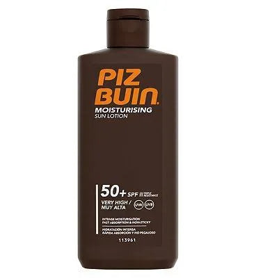 Piz Buin Moisturising Sun Lotion SPF 50+ 200ml, scruffy bottle