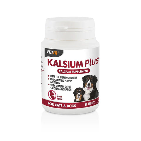 Vetiq Kalsium Plus Tablets For Cats & Dogs 60 tablets- expiry 03/26- slightly dirty tube