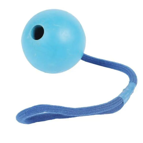 Tough Toys Happy Pet Rope Ball  3.25", blue -slightly dirty, missing pack- (Ref E151)