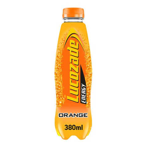 Lucozade Energy Orange 380ml- best before 07/24, bottles maybe dirty