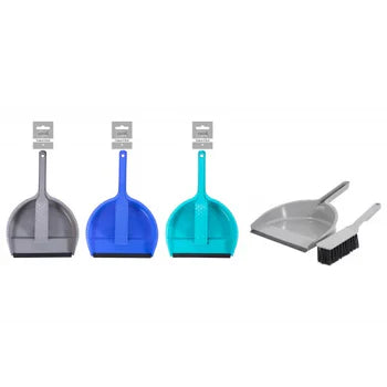 1 x Coco & Gray Rubber Edge Dustpan & Brush Assorted Colours