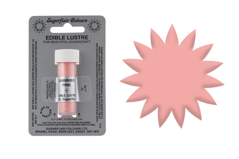 Sugarflair Colours Edible Lustre Shimmer Pink 2g- best before 31/12/27