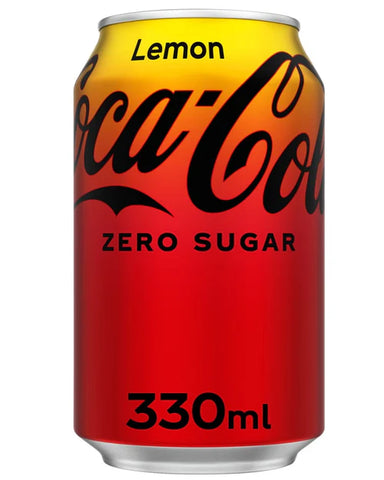 Coca-Cola Lemon Zero Sugar Soft Drink 330ml- best before 30/11/24- dented cans