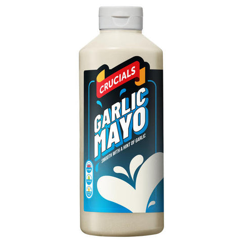 Crucials Garlic Mayo 500ml best before 08/24 - dented bottle