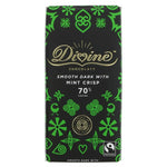 Divine 70% Dark Chocolate with Mint Crisp Bar 90g- best before 07/25- scruffy pack