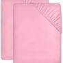 Utopia Bedding Fitted Sheet Single (2 Pack), Pink - Deep Pocket 14 inch (35 cm) - new, no packaging