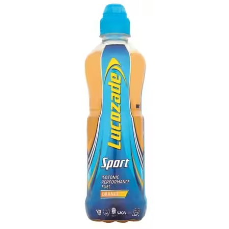 Lucozade Sport Drink Orange 12x 500ml- best before 08/24- dirty pack- (Ref T3)