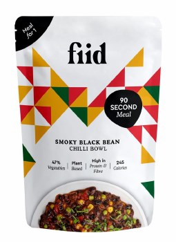 Fiid Smoky Black Bean Chilli Bowl Meal for 1 275g , best before 29/12/25