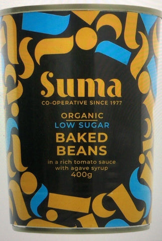 Suma Low Sugar Baked Beans 400g- best before 02/27- dented tins