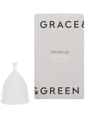 GRACE & GREEN Period Cup Size A Translucent 1 unit, box may come slightly damaged (ref E406, TO2-2, E383, E361))