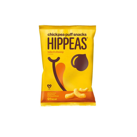 Hippeas Chickpea Puff Snacks Take it Cheesy Flavour 78g- best before- 16/08/24- (Ref E224)