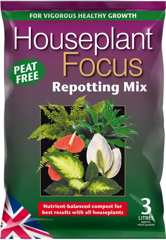 Houseplant Focus Repotting Mix 3L, dirty and scruffy pack