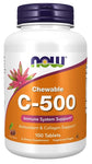 NOW Foods Vitamin C-500 Chewable, Cherry, 100 tablets, best by 06/27