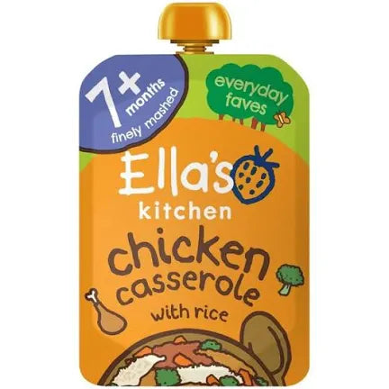 Ella's Kitchen Organic Chicken and Rice Casserole Baby Food Pouch 7+ Months 130g, best before 11/24