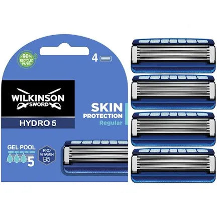 Wilkinson Sword Hydro 5 Skin Protection Razor Blades 4 Blades , scruffy box , ( ref E40)