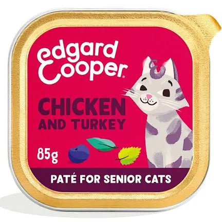 Edgard & Cooper Feed Me Real Chicken & Turkey Paté for Senior Cats, 85g best before 09/25