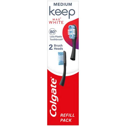 Colgate Keep Max White Toothbrush Replacement Heads x2 , damaged box ( ref E39)