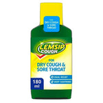 Lemsip Cough for Dry Cough and Sore Throat, 180ml- best before 10/24 maximum 2 per order