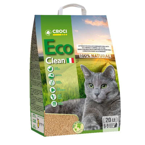 CROCI ECO CLEAN VEGETABLE CAT LITTER 20 LT- damaged pack and taped- (Ref TB1)