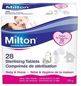 Milton Sterilising Tablets 28 tabs 112g- expiry date 02/25- scruffy box