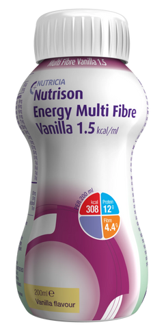 Nutricia Nutrison Energy Multi Fibre Vanilla 200ml - Best Before 16/01/25- dirty/dented bottle