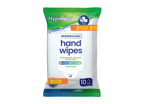 Hygienics Anti-Bacterial Fresh Scent Hand Wipes 3 X 10 Pack