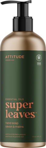 Attitude Super Leaves Patchouli & Black Pepper Hand Soap, 473 ml- slight damaged label