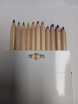 12 x chunky hexagonal natural colouring pencils