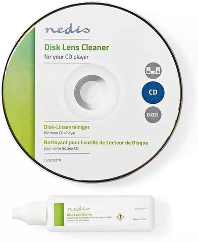 NEDIS Disk Lens Cleaner with Ultra-Thin Brush & 20ml Liquid- slightly damaged box-(ref E93)