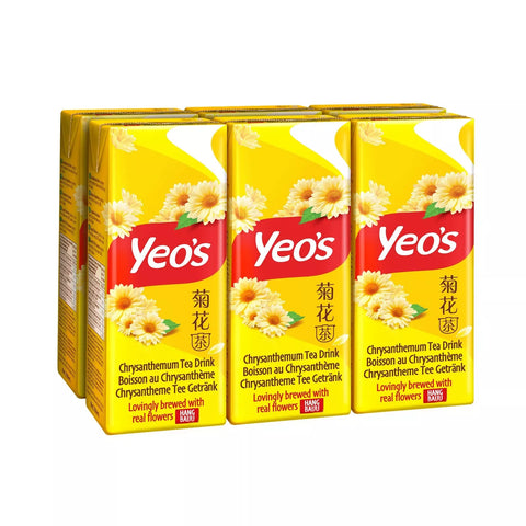 YEO'S CHRYSANTHEMUM TEA DRINK - 6 X 250ML CARTONS- best before 01/07/25- scruffy pack