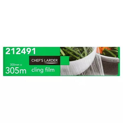 CHEFS LARDER CLING FILM 305mm x 300m- open box and taped