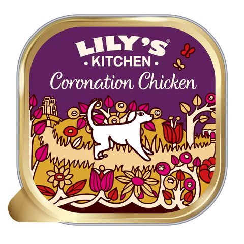 Lily's Kitchen Coronation Chicken Wet Dog Food Trays 150g- best before 01/26