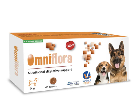 Omniflora Tablets x 60 (Digestive Support for Dogs)- best before 02/24- slightly damaged box