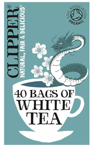 Clipper Organic White Tea 40 Bags- best before 08/26- damaged box