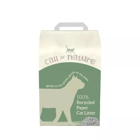 Call of Nature Recycled Paper Cat Litter - Biodegradable Non Clumping Kitten 7L-scuffy pack,