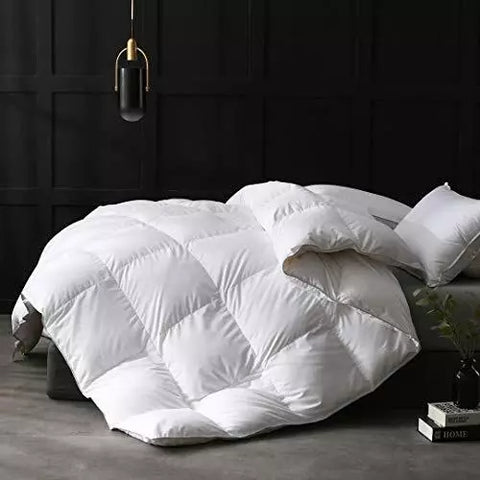 APSMILE All-Season Duvet, 135 x 200 cm, Goose Feather Down, Single (White)- new but small mark from open packaging