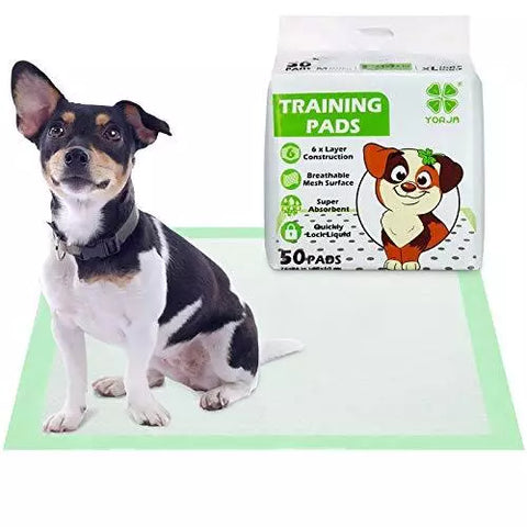 YORJA Puppy Training Pads for Dog, 60 x 60cm-50 Pack- open pack and taped- (Ref TB2)
