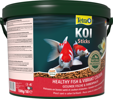 Tetra Koi Pond Fish Food Sticks 1.5kg, expiry 02/27, damaged handle