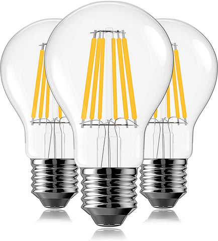 SAMJER E27 Filament LED Bulb, 7W (60W Equivalent), Clear Vintage ES Screw Bulbs, 2700K Warm White, 700 Lumen, Non-Dimmable, Pack of 3 [Energy Class A+]