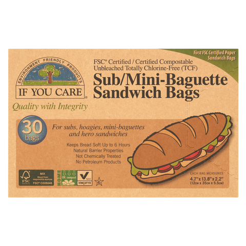 If You Care Sub Baguette Sandwich Bags, 30s